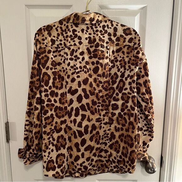 Hinson Wu Leopard Print Button-Down Blouse - Picture 4 of 5